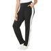 Plus Size Women's Glam French Terry Active Pant by Catherines in Black And White (Size 4X)