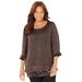 Plus Size Women's Impossibly Soft Duet Tunic by Catherines in Coffee Bean (Size 0X)