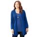 Plus Size Women's Marled Sweater Cardigan by Catherines in Dark Sapphire (Size 2X)