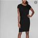 Athleta Dresses | Athleta Black Draped Crew Asymmetrical Active Dress Sz Xs | Color: Black | Size: Xs