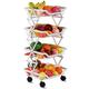 BRIAN & DANY 4 Tier Vegetable Storage Rack, Stretch Fruit Stand with Lockable Casters, Basket Storage for Kitchen, Bathroom, Pantry, Garage, White