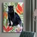 Bayou Breeze Panther"s Paradise II Premium Gallery Wrapped Canvas - Ready To Hang Canvas, Solid Wood in Black/Blue | 27 H x 16 W x 1.5 D in | Wayfair