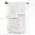 Linum Home Textiles 4 Piece 100% Turkish Cotton Towel Set Terry Cloth in White | 27 W in | Wayfair EDR90-2BT2HT-MARIPOSA