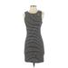 Forever 21 Casual Dress - Bodycon Crew Neck Sleeveless: Black Print Dresses - Women's Size Small