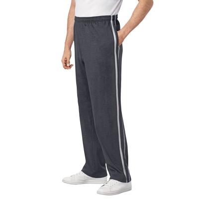 Men's Big & Tall Striped Lightweight Sweatpants by KingSize in Carbon (Size 4XL)