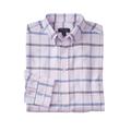 Men's Big & Tall KS Signature Wrinkle-Free Oxford Dress Shirt by KS Signature in Soft Purple Windowpane (Size 24 35/6)