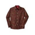 Men's Big & Tall The No-Tuck Casual Shirt by KingSize in Deep Burgundy Paisley (Size 5XL)