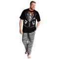 Men's Big & Tall Lightweight Cotton Novelty PJ Set by KingSize in Skull Tuxedo (Size 3XL) Pajamas