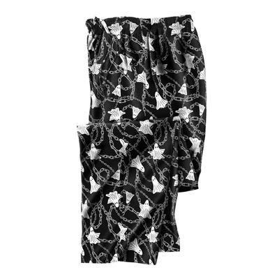 Men's Big & Tall Flannel Novelty Pajama Pants by KingSize in Ghost Chain (Size 5XL) Pajama Bottoms