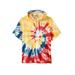 Men's Big & Tall Liberty Blues™ Short-Sleeve Hoodie by Liberty Blues in Red Tie Dye (Size 3XL)