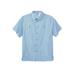 Men's Big & Tall Short Sleeve Printed Check Sport Shirt by KingSize in Blue Check (Size XL)