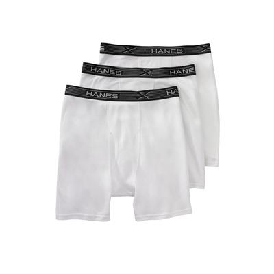 Men’s Big & Tall X-Temp Boxer Briefs 3-Pack by Hanes in White Assorted (Size 2XL)