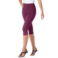 Plus Size Women's Stretch Cotton Capri Legging by Woman Within in Deep Claret (Size S)