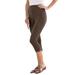 Plus Size Women's Essential Stretch Capri Legging by Roaman's in Chocolate (Size 30/32)