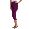 Plus Size Women's Essential Stretch Capri Legging by Roaman's in Dark Berry (Size 18/20)
