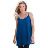 Plus Size Women's V-Neck Cami by Roaman's in Vivid Blue (Size 18 W) Top