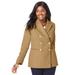 Plus Size Women's Double Breasted Wool Blazer by Jessica London in Soft Camel (Size 14 W) Jacket