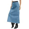 Plus Size Women's Invisible Stretch® All Day Cargo Skirt by Denim 24/7 in Light Stonewash (Size 40 W)