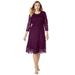 Plus Size Women's Lace Fit & Flare Dress by Jessica London in Dark Berry (Size 18 W)