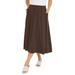 Plus Size Women's Soft Ease Midi Skirt by Jessica London in Chocolate (Size 34/36)