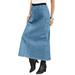 Plus Size Women's Invisible Stretch® All Day Cargo Skirt by Denim 24/7 in Light Stonewash (Size 36 WP)