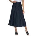 Plus Size Women's Invisible Stretch® Contour A-line Maxi Skirt by Denim 24/7 in Dark Wash (Size 30 T)