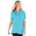 Plus Size Women's Perfect Short-Sleeve Polo Shirt by Woman Within in Seamist Blue (Size S)