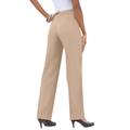 Plus Size Women's Classic Bend Over® Pant by Roaman's in New Khaki (Size 38 T) Pull On Slacks