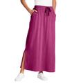 Plus Size Women's Sport Knit Side-Slit Skirt by Woman Within in Raspberry (Size 34/36)