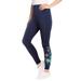 Plus Size Women's Stretch Cotton Embroidered Legging by Woman Within in Navy Floral Embroidery (Size 12)