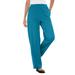 Plus Size Women's 7-Day Knit Ribbed Straight Leg Pant by Woman Within in Deep Teal (Size M)