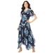 Plus Size Women's Floral Sequin Dress by Roaman's in Navy Embellished Print (Size 32 W)