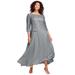 Plus Size Women's Lace Popover Dress by Roaman's in Gunmetal (Size 18 W) Formal Evening