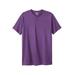 Men's Big & Tall Shrink-Less™ Lightweight Henley Longer Length T-Shirt by KingSize in Vintage Purple (Size 5XL) Henley Shirt