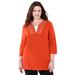 Plus Size Women's Suprema® Lace Trim Duet Top by Catherines in Spice Red (Size 4X)