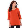 Plus Size Women's Suprema® Double-Ring Tee by Catherines in Spice Red (Size 4X)