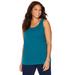 Plus Size Women's Suprema® Tank by Catherines in Deep Teal (Size 1XWP)