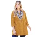 Plus Size Women's Impossibly Soft Tunic & Scarf Duet by Catherines in Honey Mustard (Size 3XWP)