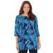 Plus Size Women's AnyWear Tunic by Catherines in Navy Paisley (Size 5X)