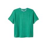 Men's Big & Tall Short-Sleeve Fleece Sweatshirt by KingSize in Green (Size XL)