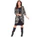 Plus Size Women's Chevron Shadow Jacket Dress by Catherines in Chai Latte Zebra (Size 5X)