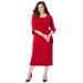 Plus Size Women's Ruffle Sleeve Shift Dress by Catherines in Classic Red (Size 0X)