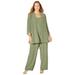 Plus Size Women's Masquerade Beaded Pant Set by Catherines in Sage (Size 24 W)