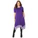 Plus Size Women's Stoneywood Stripe A-Line Dress (With Pockets) by Catherines in Deep Grape Stripe (Size 4X)