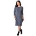 Plus Size Women's Cable Sweater Dress by Jessica London in Medium Heather Grey (Size 26/28)