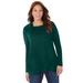 Plus Size Women's Cashmiracle™ Pullover Cowlneck by Catherines in Emerald Green (Size 5X)