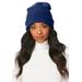 Plus Size Women's Cuffed Fleece Hat by Accessories For All in Evening Blue