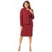 Plus Size Women's 2-Piece Stretch Crepe Single-Breasted Jacket Dress by Jessica London in Rich Burgundy (Size 32 W) Suit