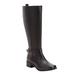 Extra Wide Width Women's The Donna Wide Calf Leather Boot by Comfortview in Black (Size 11 WW)