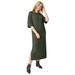 Plus Size Women's Rib-Knit Maxi Tee Dress by ellos in Deep Olive (Size 30/32)